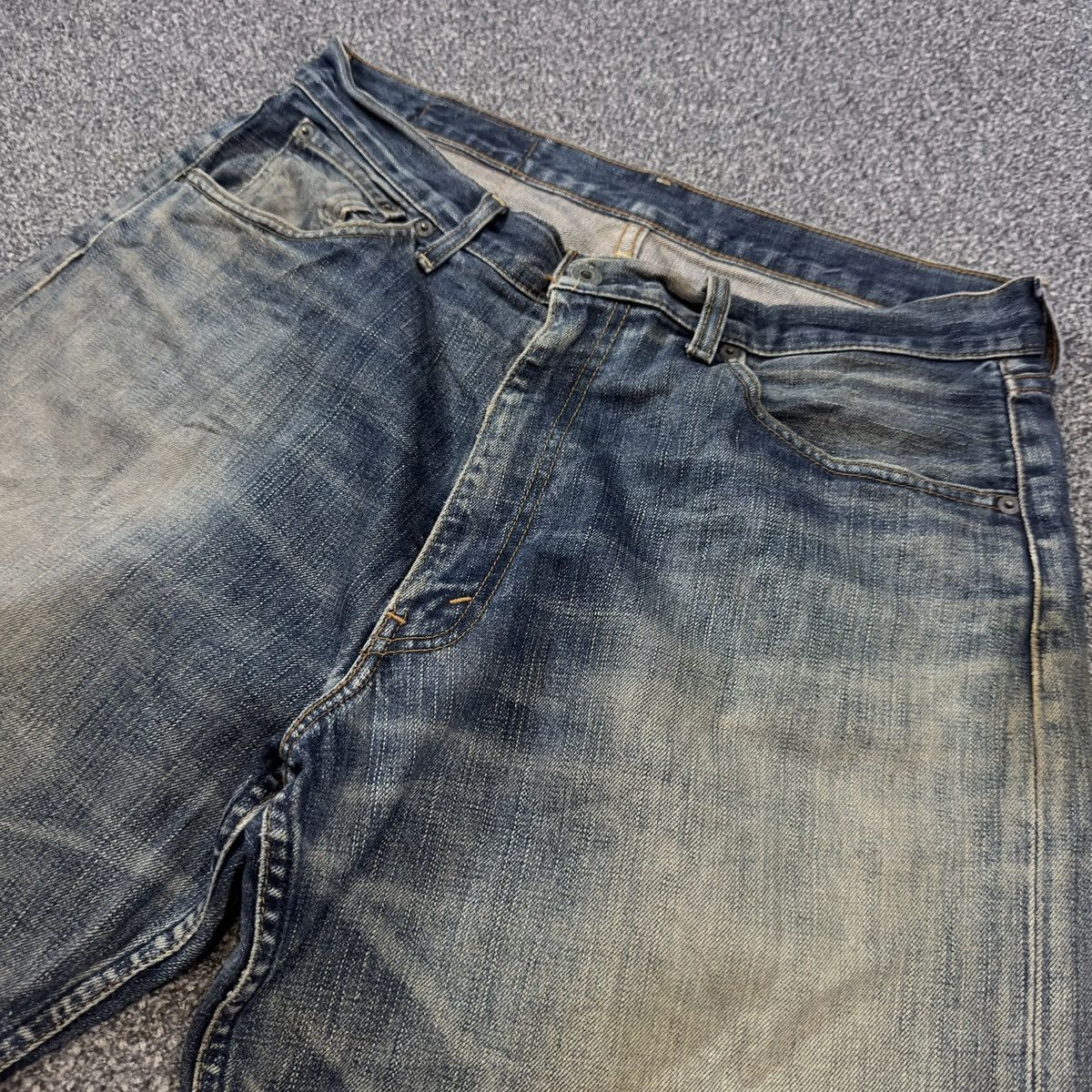 Fashion Victim Archives Baggy Vintage y2k Levis 504 Distressed Dirty Wash Size US 34 / EU 50 - 3 Thumbnail