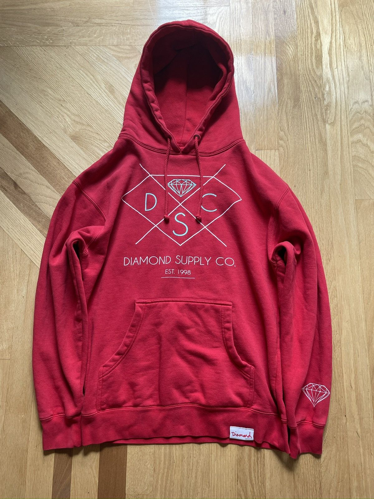 Diamond Supply Co Diamond Supply CO. Logo Graphic Hoodie Red Size Medium Grailed