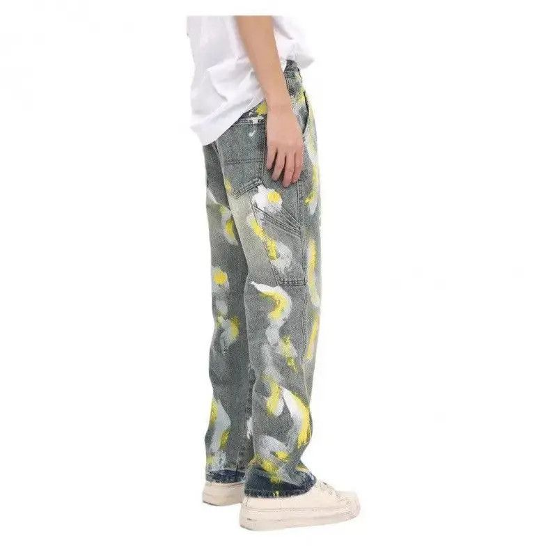 Japanese Brand Retro loose straight leg graffiti jeans Size US 32 / EU 48 - 5 Thumbnail