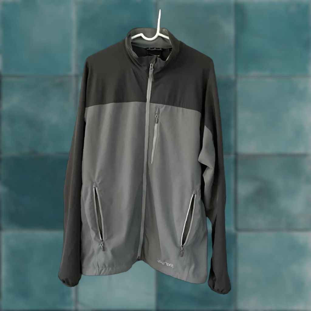 Marmot Marmot M3 Tempo Jacket Men XL Gray Two Tone Full Zip Soft Shell Outdoor Hiking Size US XL / EU 56 / 4 - 1 Thumbnail