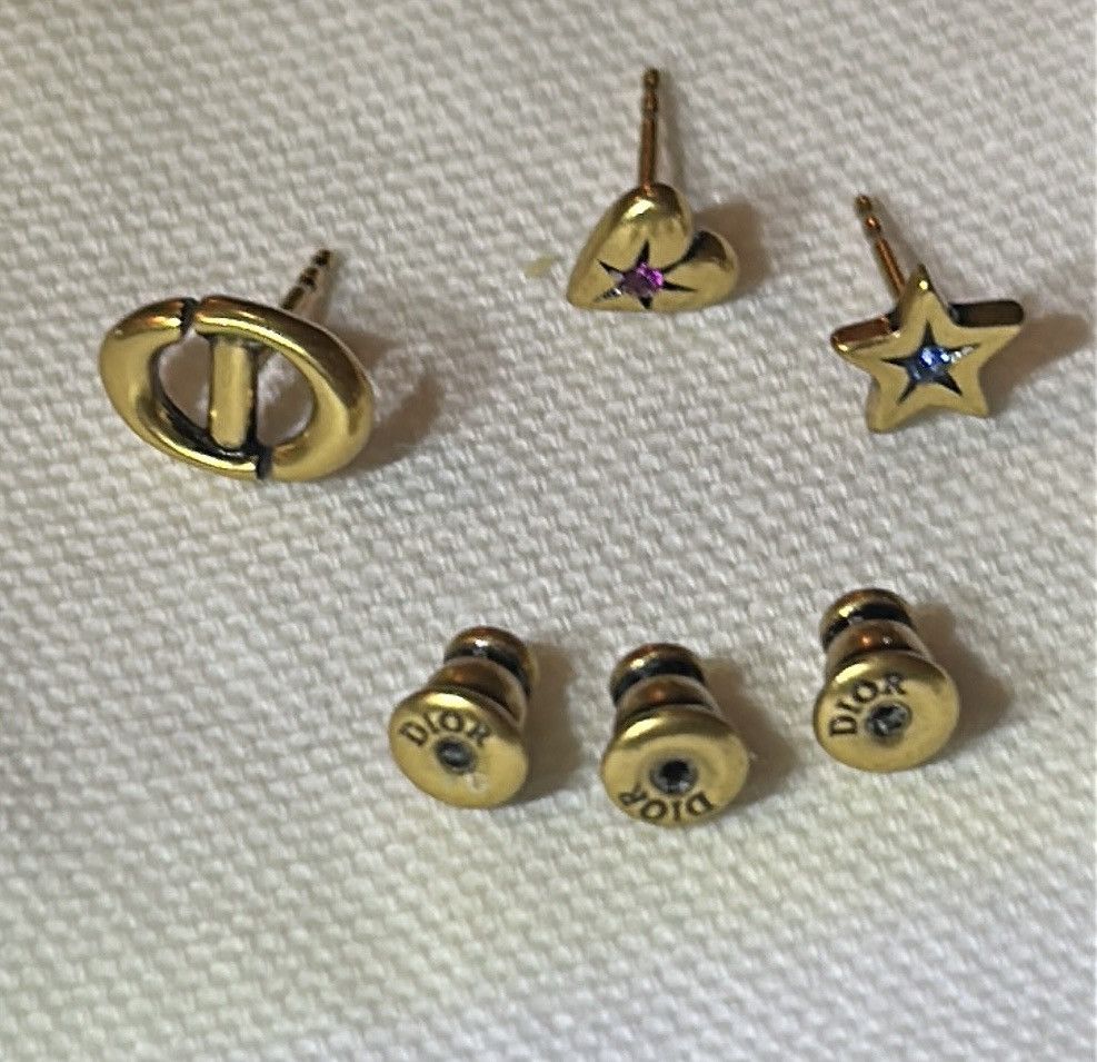 Dior DIOR LUCKY CHARMS SET OF STUD EARRINGS w pink blue crystal Size ONE SIZE - 7 Thumbnail