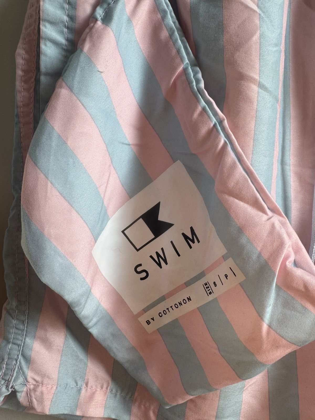 Cotton On Striped swim shorts in pink and blue stripes Size US 30 / EU 46 - 5 Thumbnail