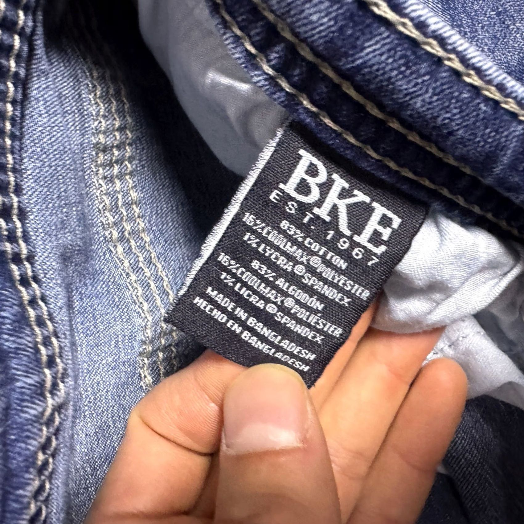 BKE BKE Jeans Mens 48x29 Seth Stretch Denim Bootcut Jeans Workwear Western Cowboy 5-Pocket Mens Regular Blue Denim Stretch Bootcut Size US 32 / EU 48 - 5 Thumbnail