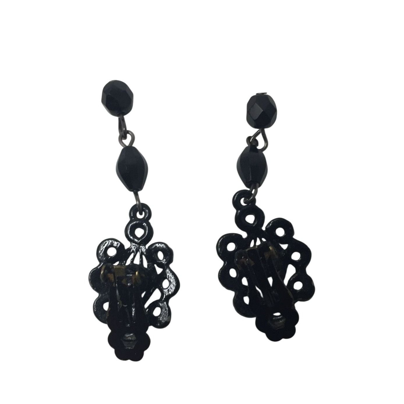 Other Womens Beautiful Black Drop Clip On Earrings Size ONE SIZE - 2 Thumbnail