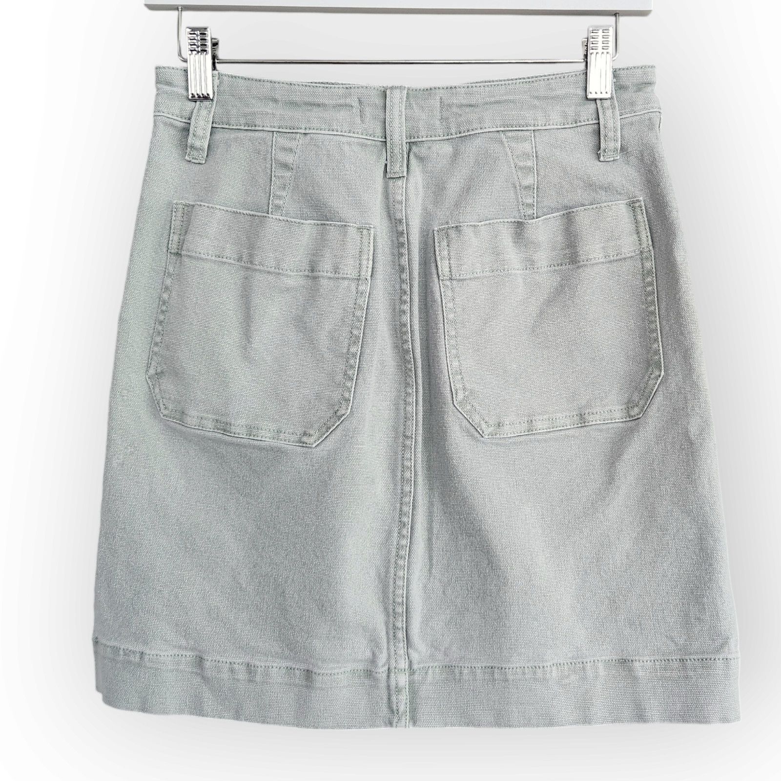 Madewell Madewell Light Green High Waisted Jean Mini Skirt 26 Size 26" / US 2 / IT 38 - 4 Thumbnail