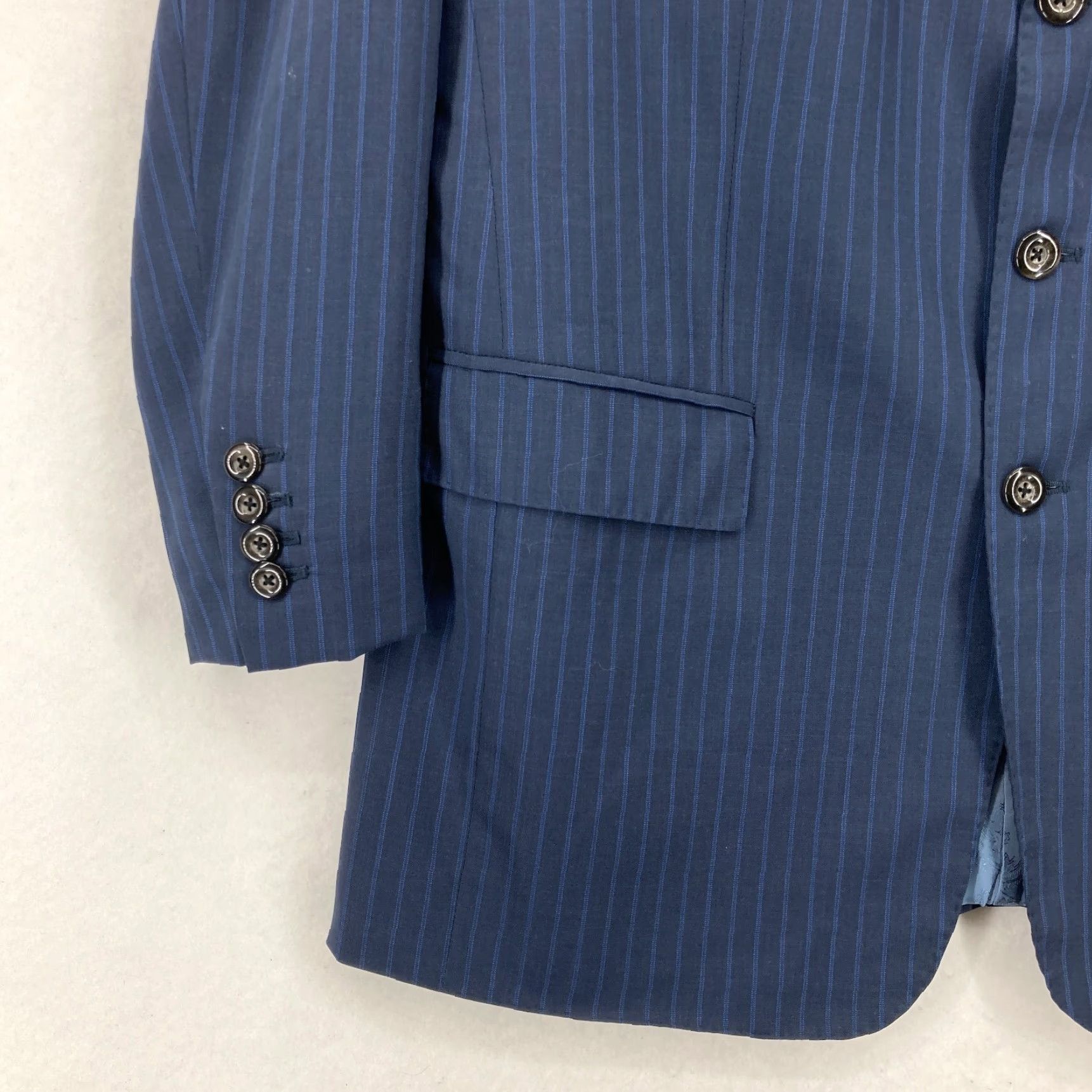 Ermenegildo Zegna Ermenegildo Zegna Blazer Sport Coat Mens 44 Blue Striped Wool Size 44R - 3 Thumbnail