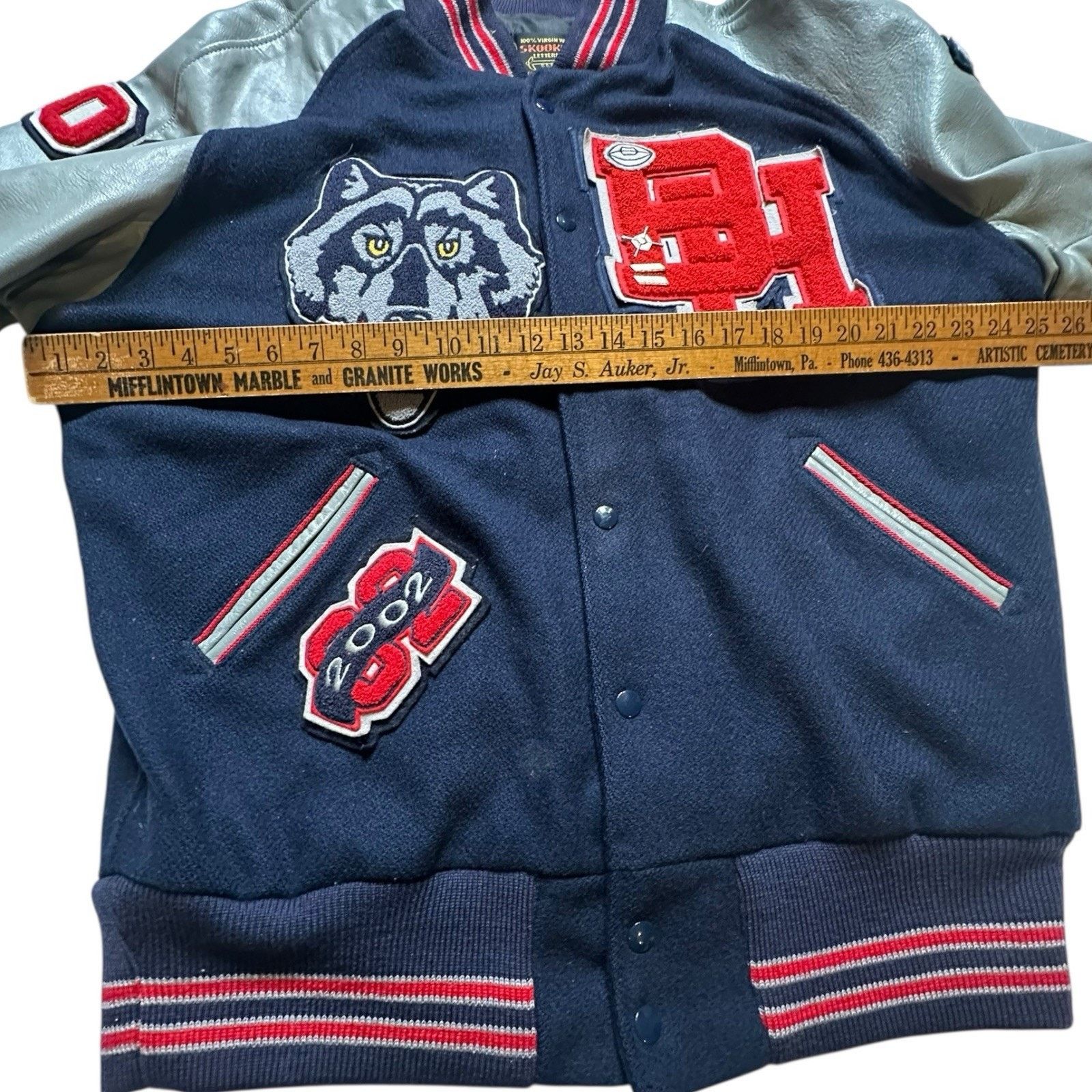 Skookum 2002 Vintage Huskies Letterman Varsity Bomber Wool Jacket Size US XL / EU 56 / 4 - 4 Thumbnail