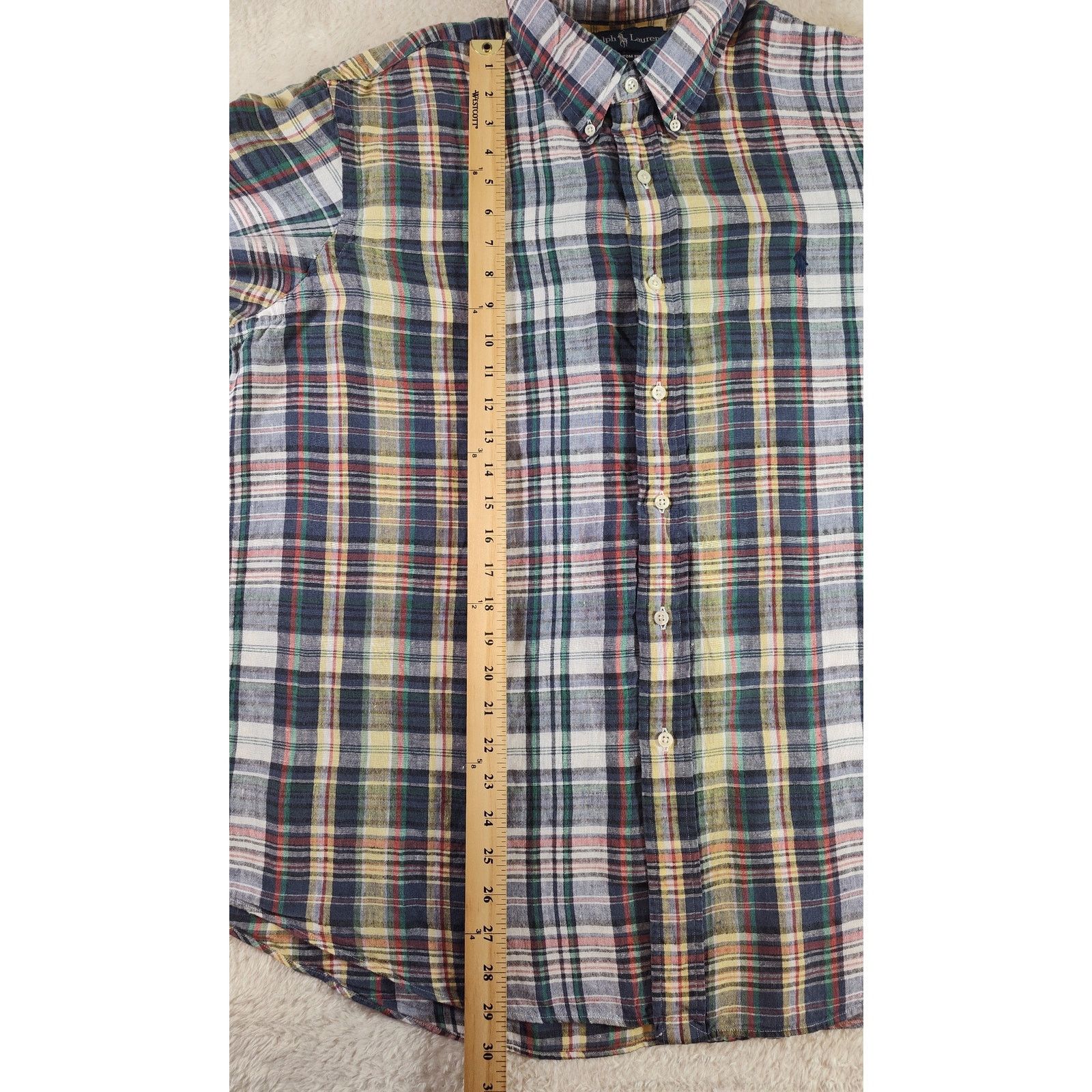 Ralph Lauren Ralph Lauren 100% Linen Shirt XXL Button Down Plaid Mens VTG Size US XXL / EU 58 / 5 - 6 Thumbnail