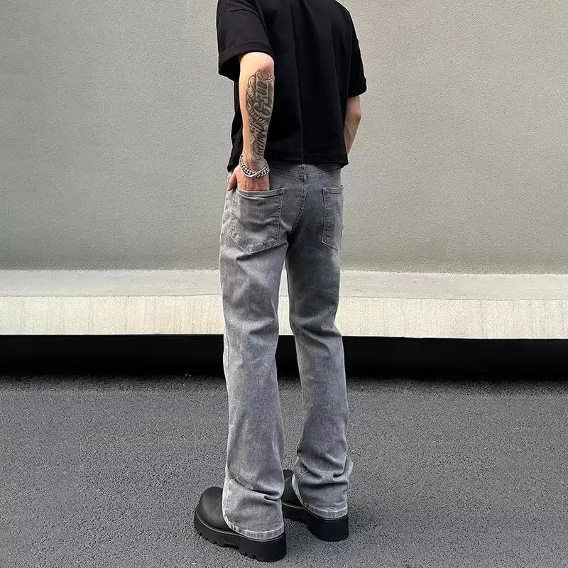 Japanese Brand Retro loose washed micro flared jeans Size US 32 / EU 48 - 4 Thumbnail