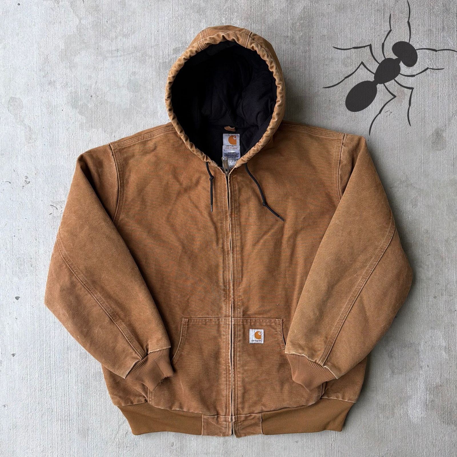 Carhartt × Vintage Carhartt WOMENS WJ130 Brown hooded work wear jacket Size US XL / EU 56 / 4 - 1 Thumbnail