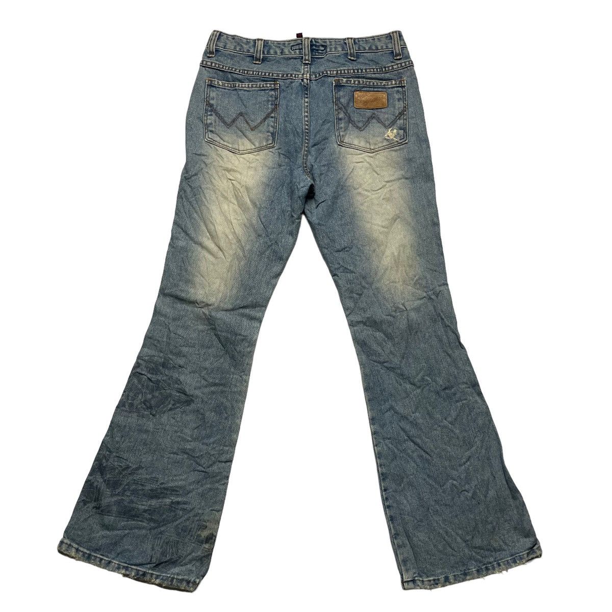 If Six Was Nine 🇯🇵 SUPER FLARE TANTRA DISTRESSED RUSTY DENIM PANTS Size US 29 - 2 Thumbnail