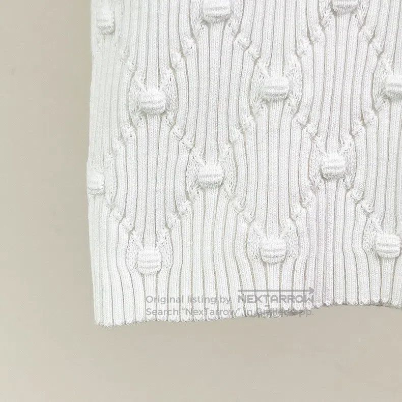 Chanel Chanel 22B white three-dimensional dot knitted short sleev Size XXS / US 00 / IT 34 - 4 Thumbnail