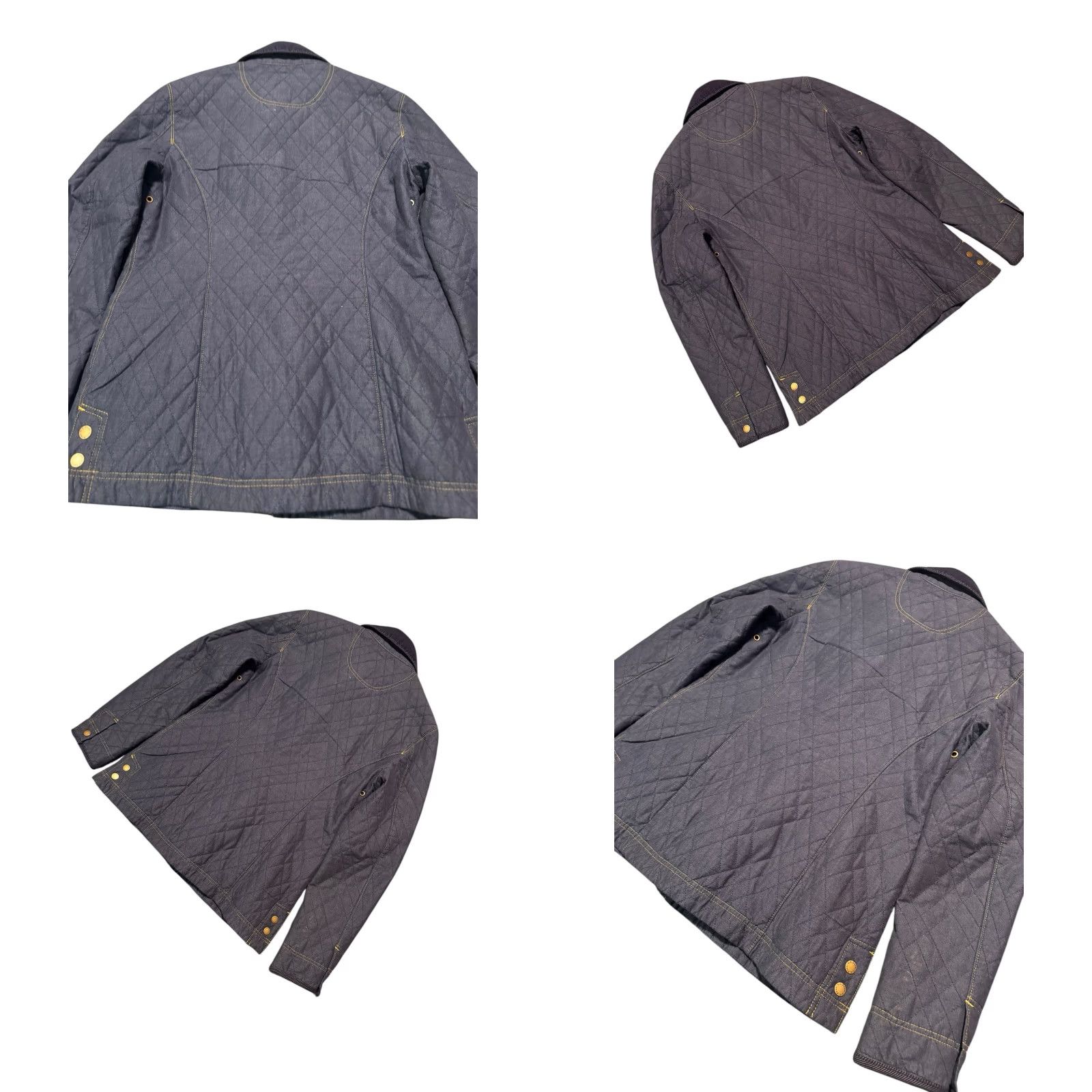 Vintage L.L.Bean Women's Navy Quilted Cotton Pocket Snap Button Zip Barn Jacket Coat Med Size M / US 6-8 / IT 42-44 - 8 Thumbnail