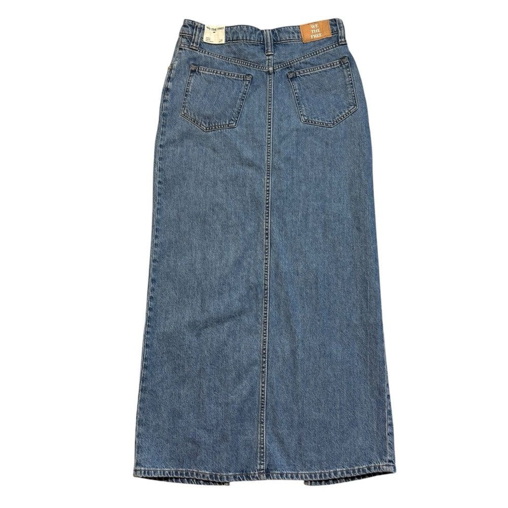 Free People NWT New Free People We The Free Chani Denim Maxi Skirt Size Size 29" - 4 Thumbnail