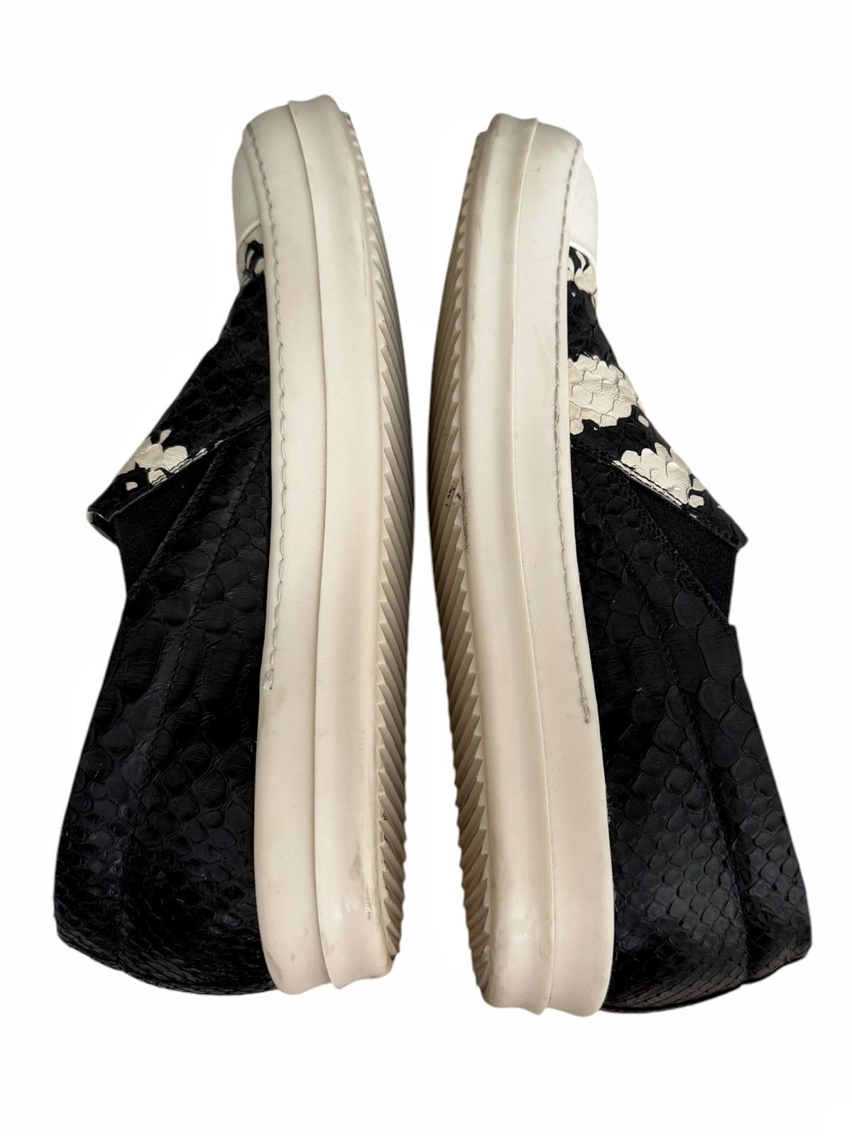 Rick Owens × Rick Owens Drkshdw RARE Black White Python Snakeskin Ramones Size US 10 / EU 43 - 5 Thumbnail