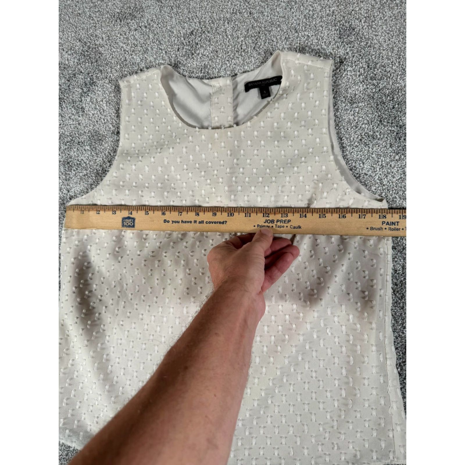 Banana Republic Banana Republic Top Womens S White Clip Dot Minimalist Office Chic Tank Size S / US 4 / IT 40 - 4 Thumbnail