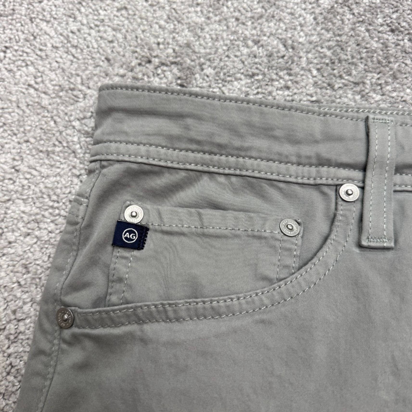 Vintage AG Adriano Goldschmied The Everett Slim Straight Chino Pants Mens 36x34 Gray Size US 36 / EU 52 - 6 Thumbnail