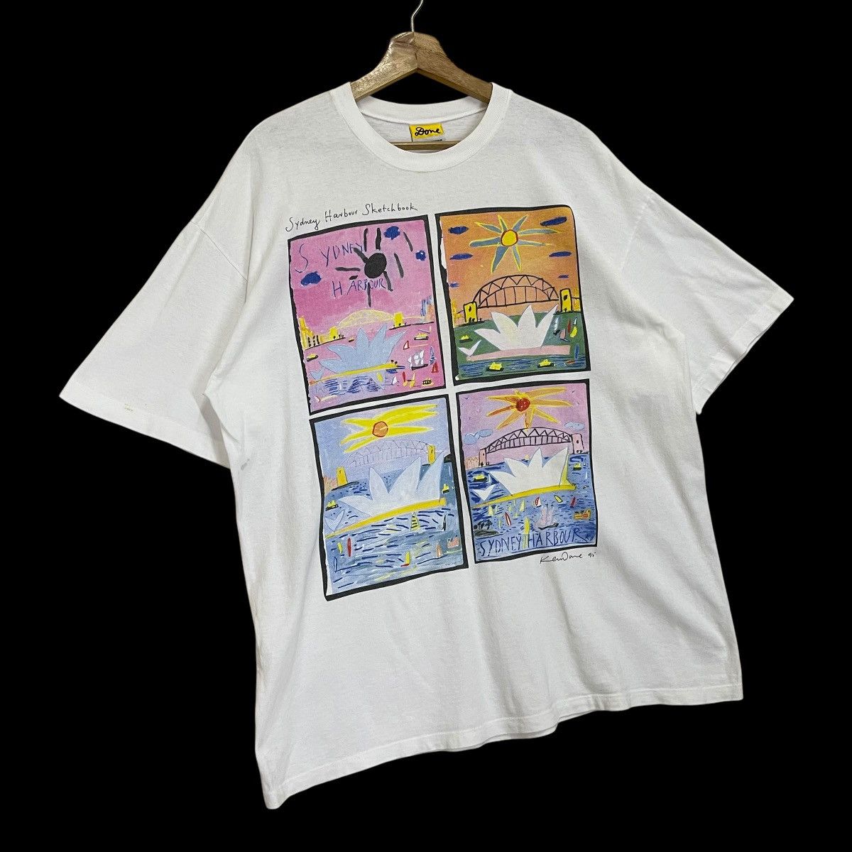 Quiksilver Vintage 90s Ken Done Big Logo Shortsleeve Tee Size US XL / EU 56 / 4 - 2 Thumbnail
