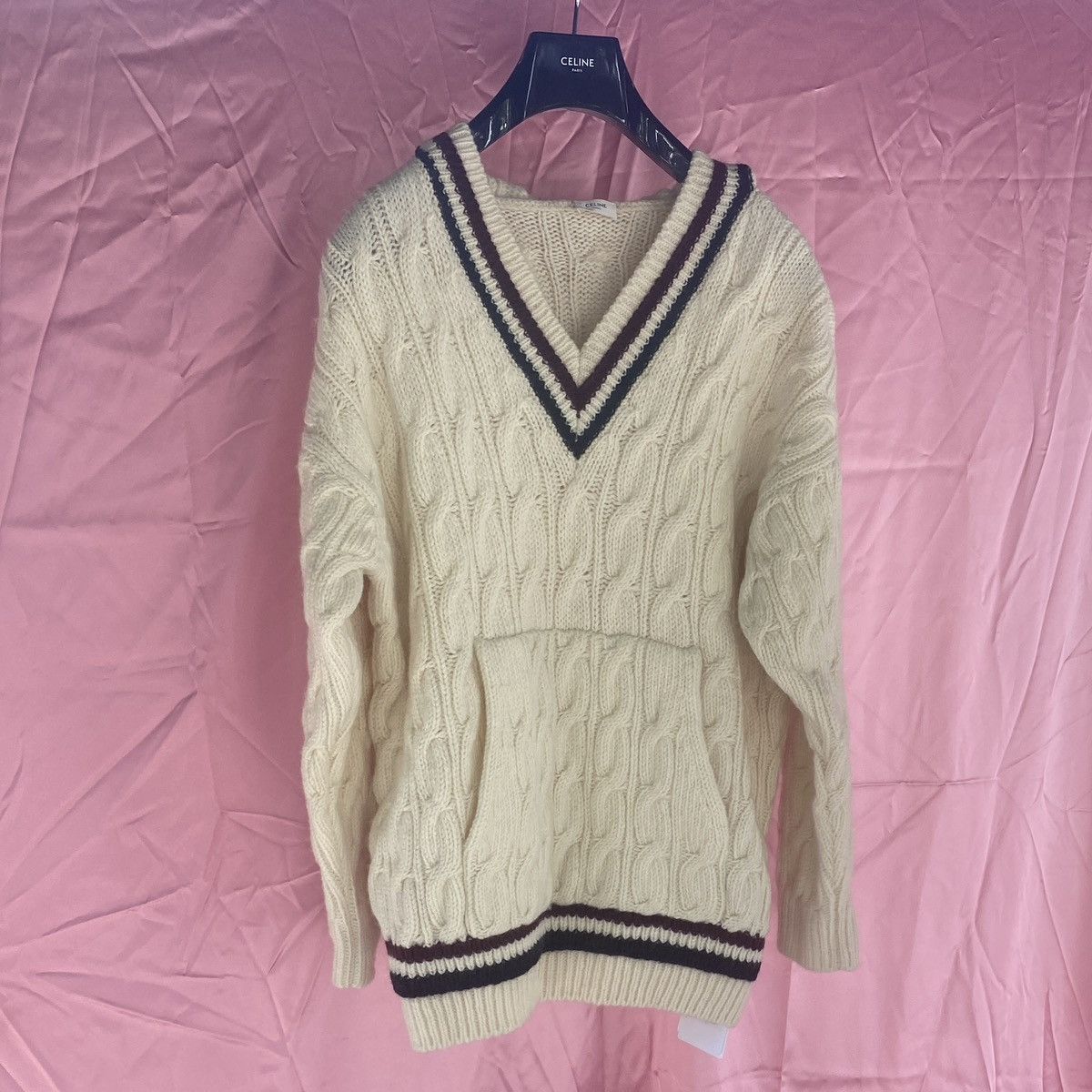 Celine NWT cable knit chunky hoodie sweater Size US M / EU 48-50 / 2 - 1 Thumbnail