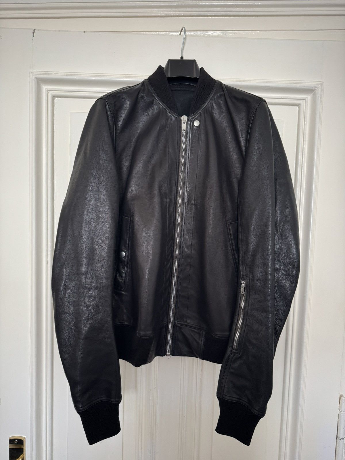 Rick Owens Rick Owens Leather Bomber Jacket Black Calf Size 50 IT/M-L Size US M / EU 48-50 / 2 - 8 Thumbnail