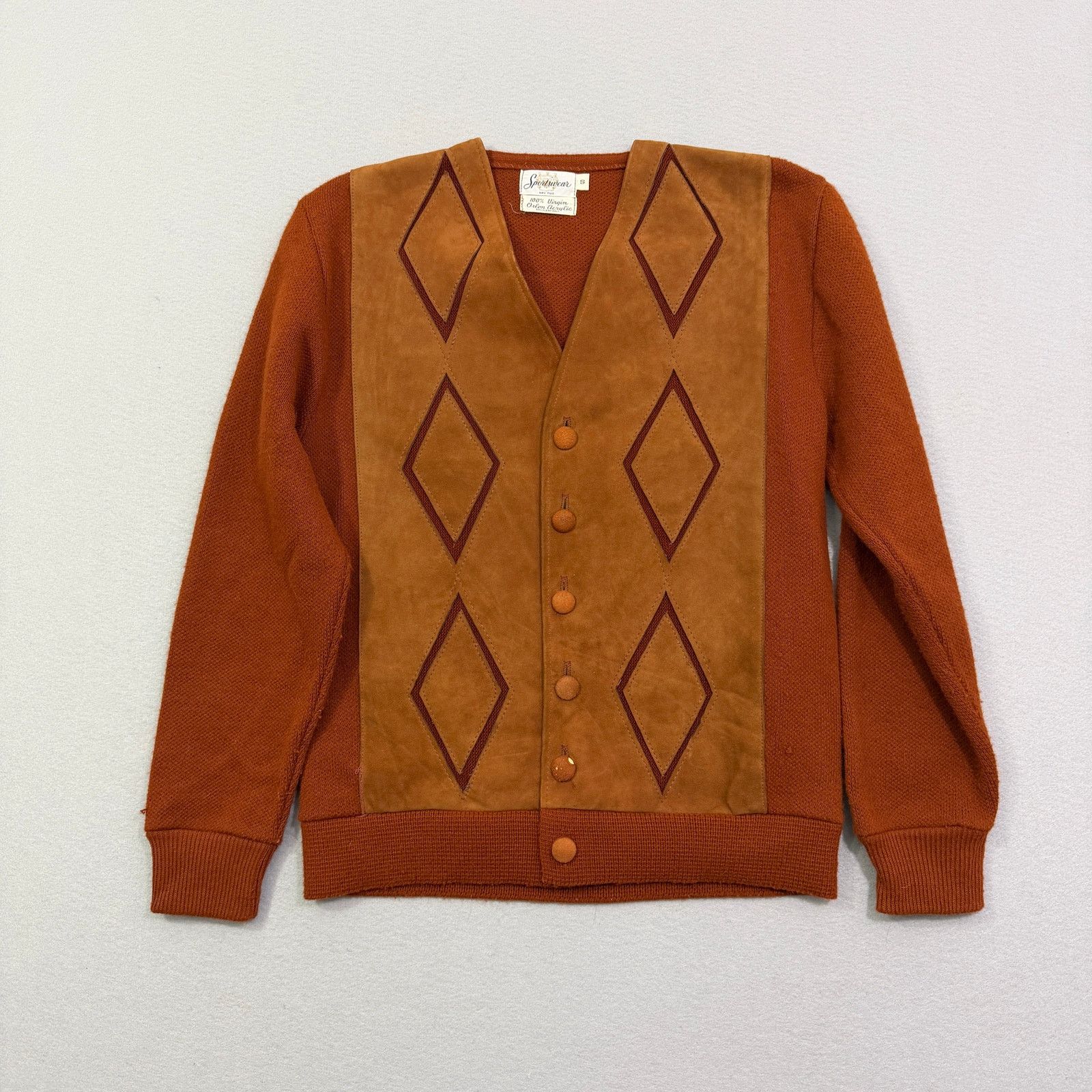Vintage Vintage Sportswear Cardigan Sweater Men's Small Orange 60s Size US S / EU 44-46 / 1 - 1 Thumbnail