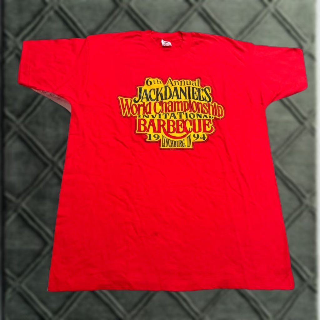 Vintage VINTAGE 1994 Jack Daniels World Championship Barbeque BBQ T-Shirt XL Red Men Shirt Size US XL / EU 56 / 4 - 1 Thumbnail