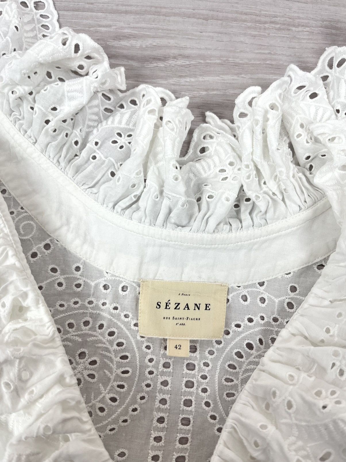Sezane Sezane Rosa White Sleeveles Cotton Top Blouse Size M / US 6-8 / IT 42-44 - 5 Thumbnail