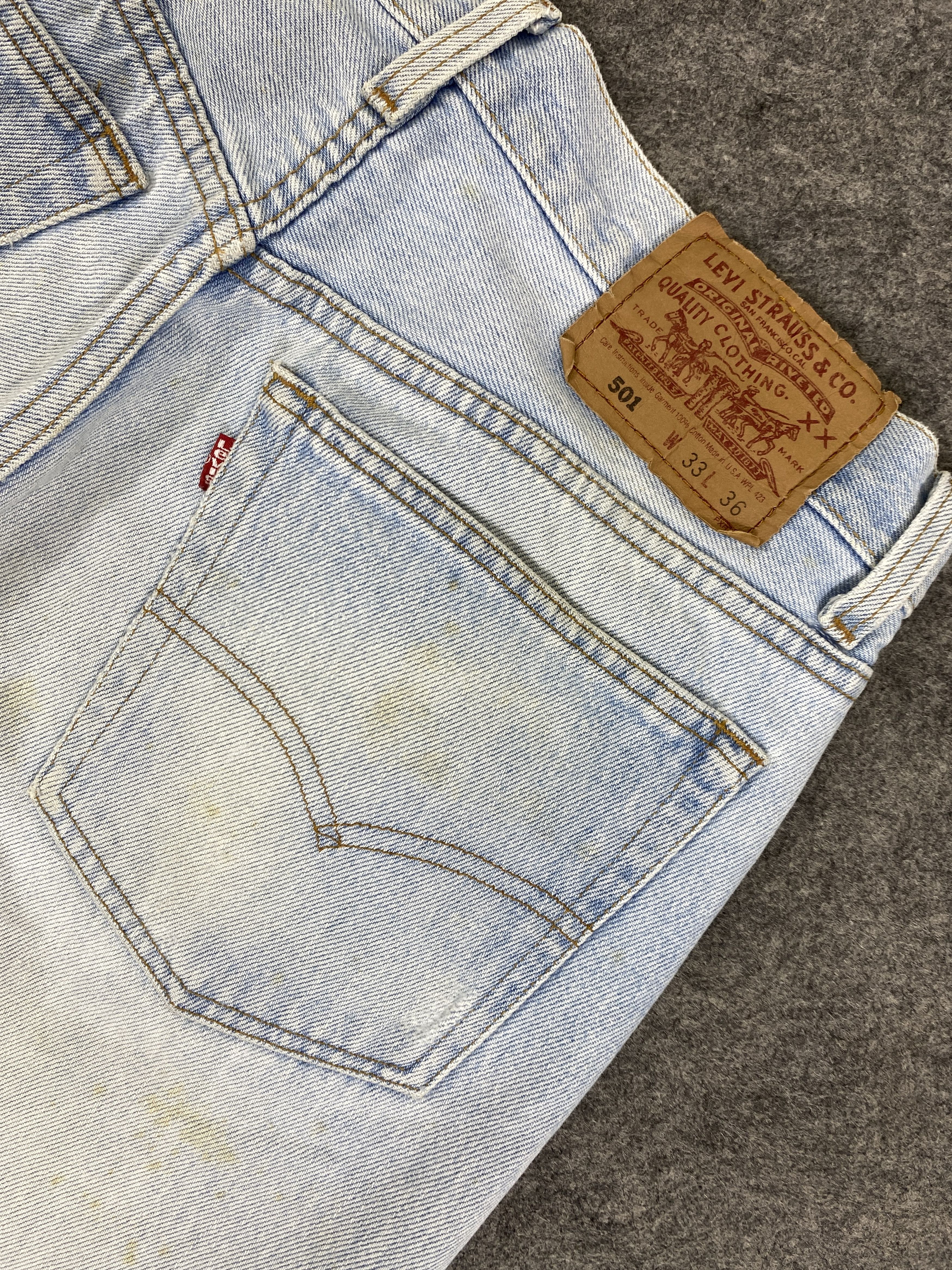 Levi's Light Blue Wash Vintage Levis 501 USA Jeans 31x29 - JN3174 Size US 31 - 12 Thumbnail