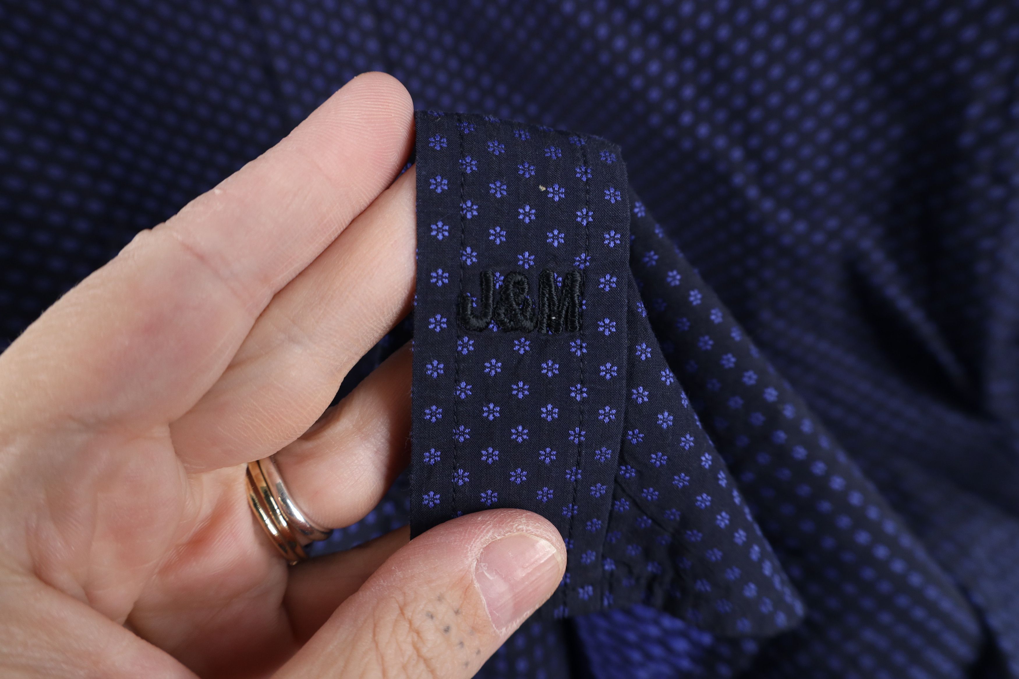 Johnston & Murphy Johnston & Murphy Floral Collared Button Shirt Cotton Blue Size US XL / EU 56 / 4 - 4 Thumbnail
