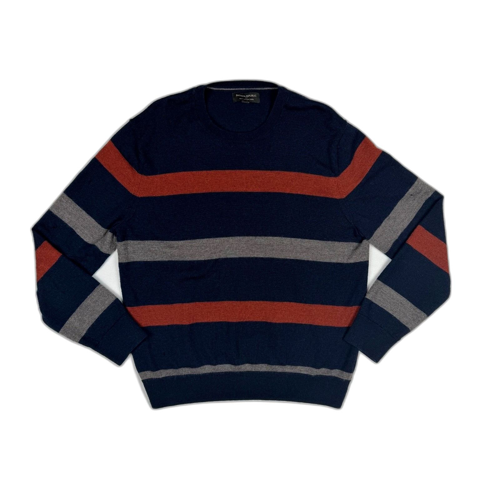 Banana Republic Banana Republic 100% Merino Wool Striped Sweater Size Large Size US L / EU 52-54 / 3 - 1 Thumbnail