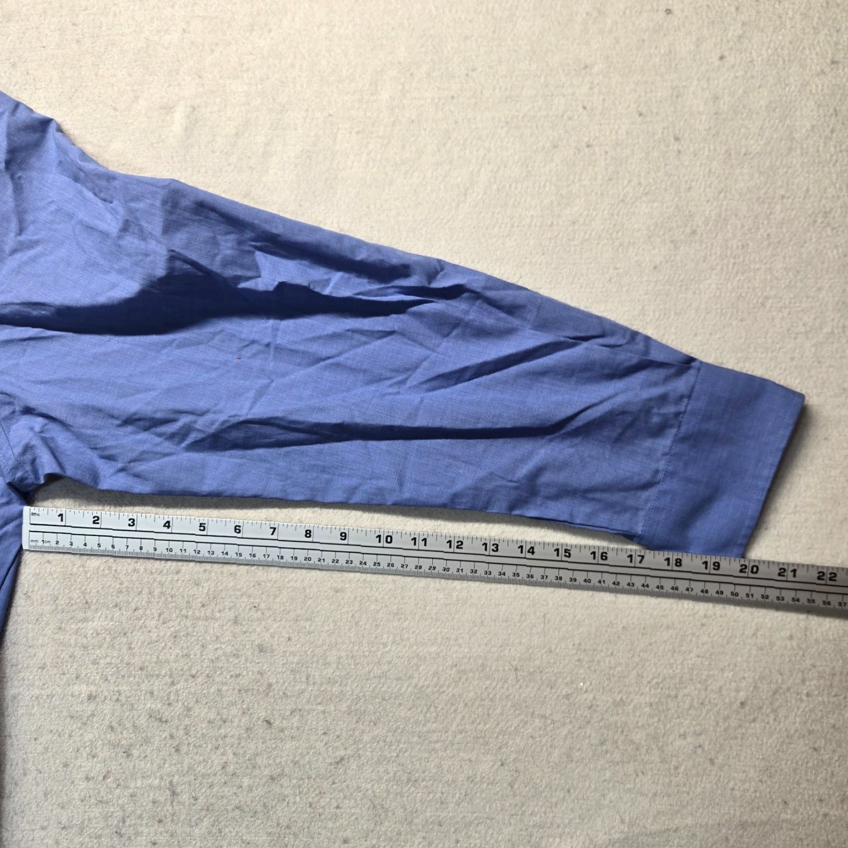 Vintage Statements Shirt Men 2XL Solid Blue Long Sleeve Button-Down Collar 18.5 Neck 18.5 in Big & Tall Dress Shirt Size US XXL / EU 58 / 5 - 5 Thumbnail