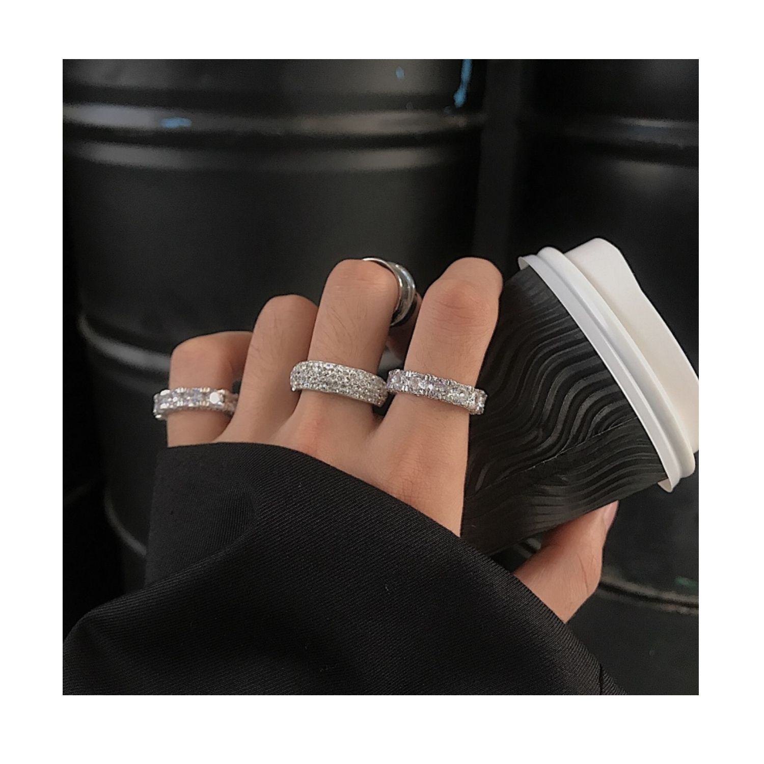 Jewelry Retro Jewelry Rings Open Size Chrome Ring (Size 7-13) Size ONE SIZE - 4 Thumbnail