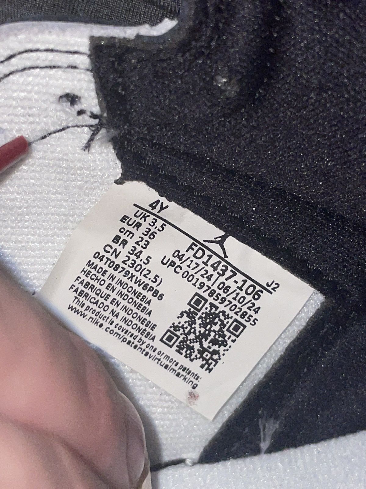 Nike Jordan 1 black toe reimagined Size US 4 / IT 34 - 12 Thumbnail