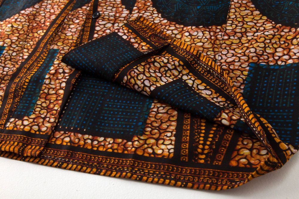 Other African Wax Print Men Shirt Short Sleeves Summer Size US L / EU 52-54 / 3 - 7 Thumbnail