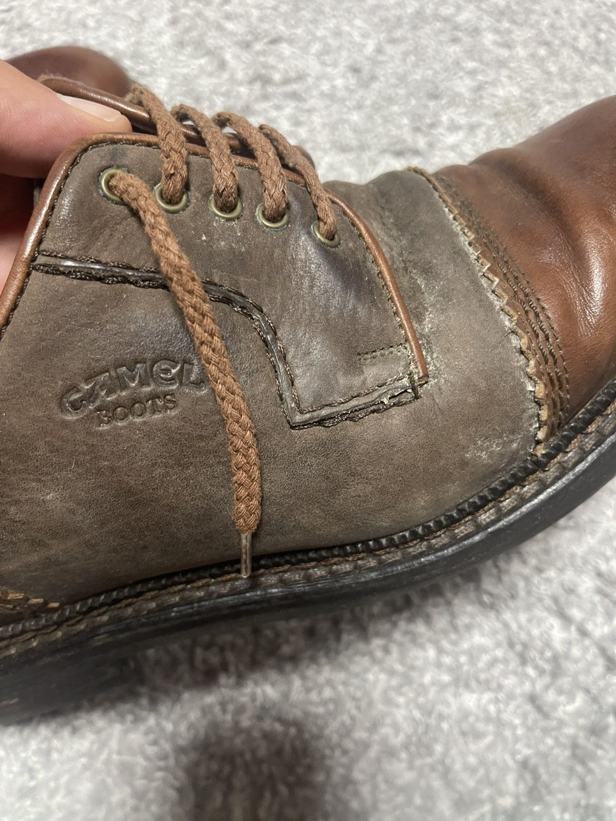 Camel Camel Vintage Leather Brown Casual Derby Boots Size US 8.5 / EU 41-42 - 13 Thumbnail