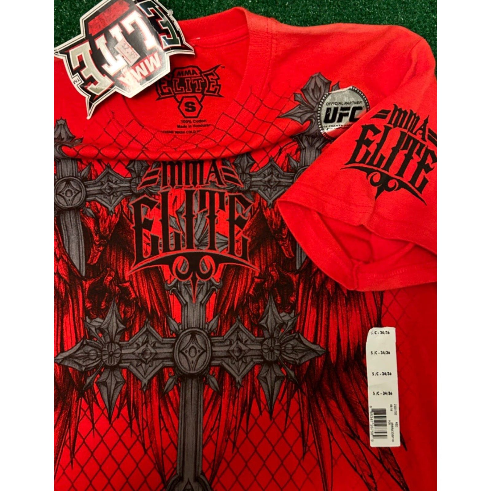 Vintage VINTAGE MMA Elite Cross Wings Shirt Mens S Red Grunge Y2K Punk 2000s UFC Raver NWT Size US S / EU 44-46 / 1 - 2 Thumbnail