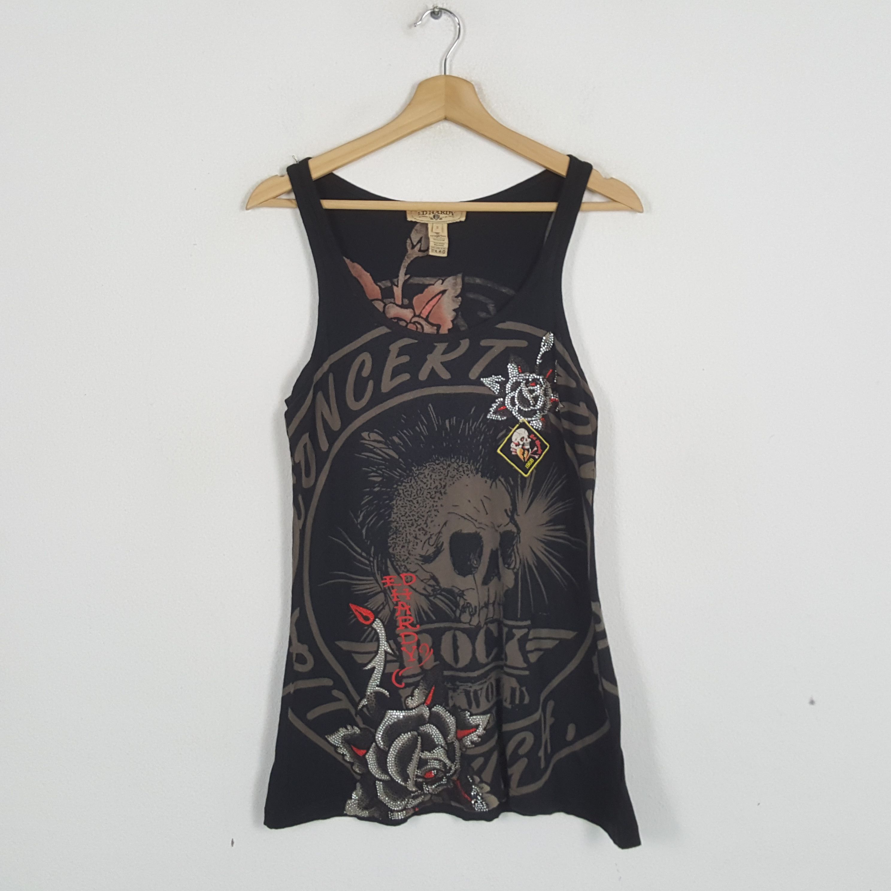 Christian Audigier × Ed Hardy × Vintage Vintage ED-HARDY by CHRISTIAN AUDIGIER Designer Tank Top Size US XS / EU 42 / 0 - 1 Thumbnail