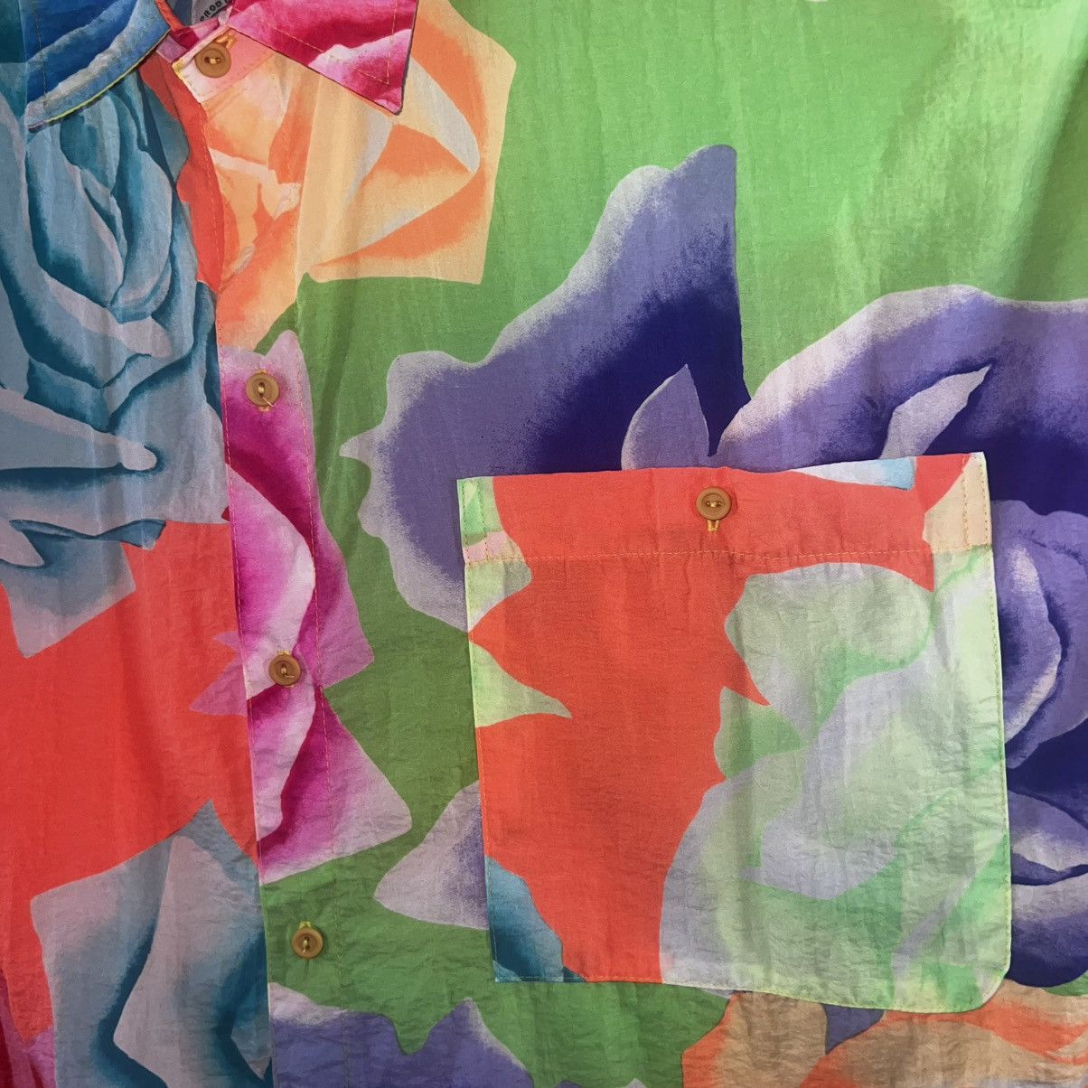 Jams World VINTAGE JAMS WORLD USA SURF LINE NEON ROSES NYLON CAMP SHIRT Size US XXL / EU 58 / 5 - 3 Thumbnail
