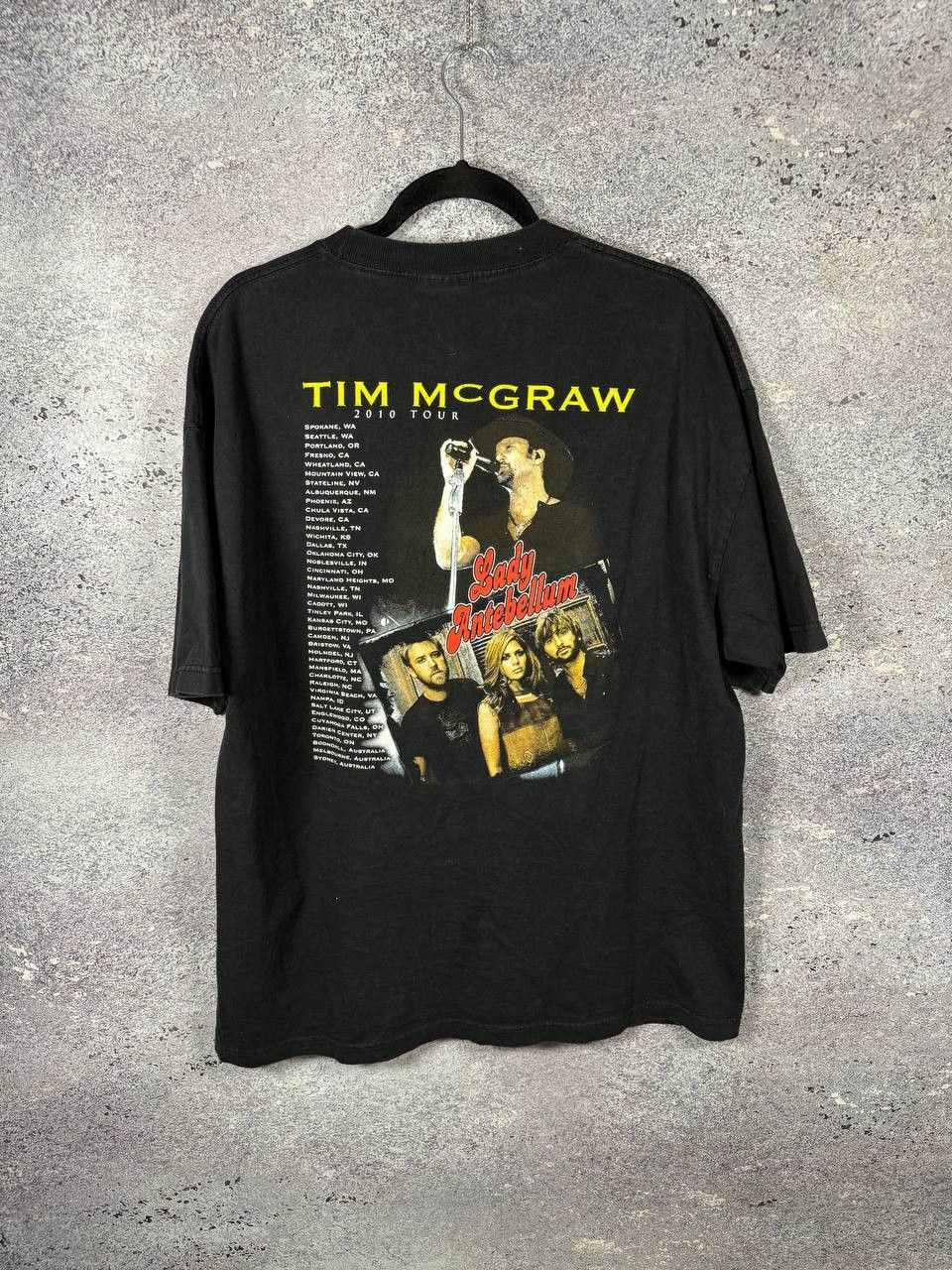 Vintage × WWE Tim McGraw Tour T Shirt Adult Black Faded Lady Antebellum Size US XL / EU 56 / 4 - 8 Thumbnail
