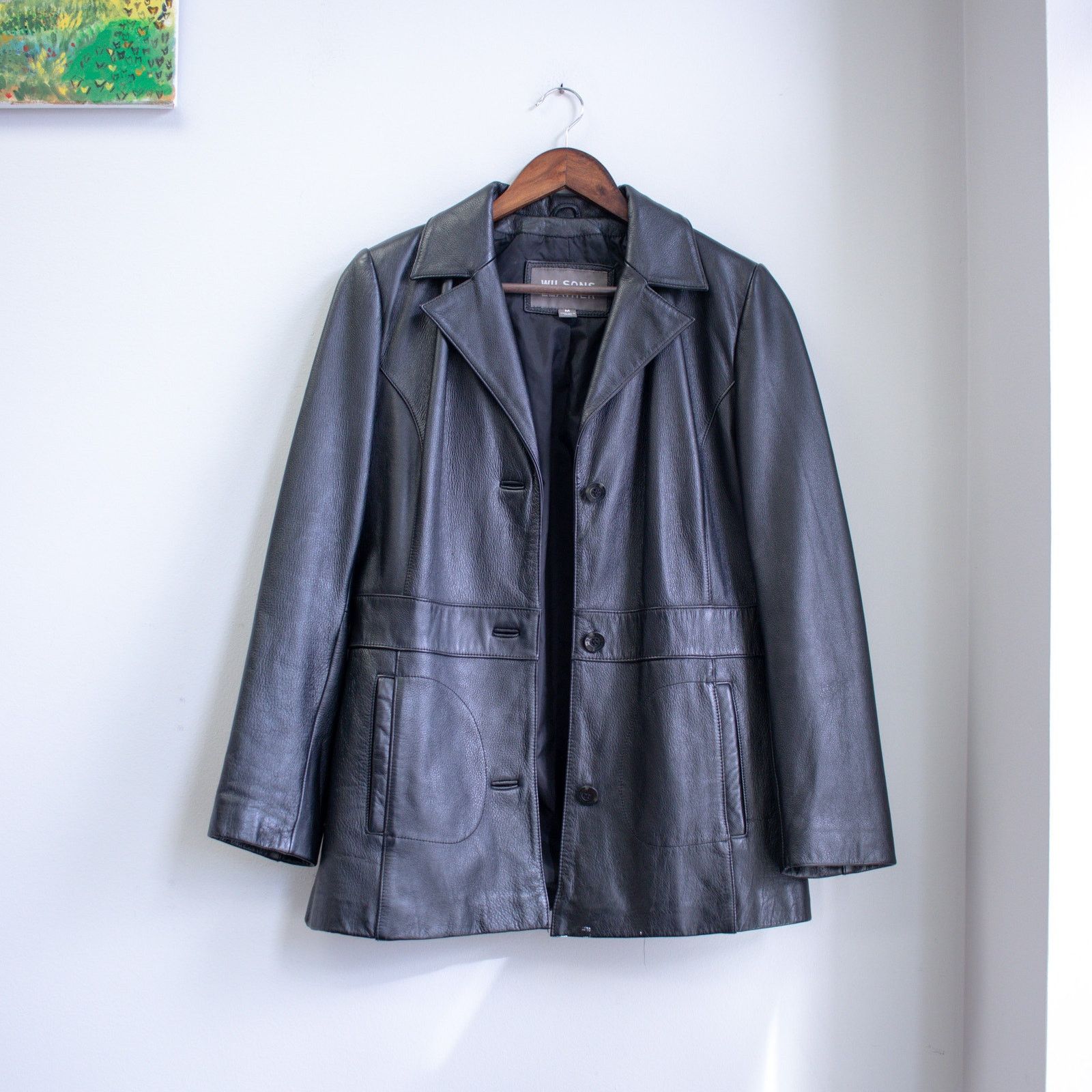 Wilsons Leather Wilsons Leather Sized Medium Black Genuine Leather Jacket Size M / US 6-8 / IT 42-44 - 2 Thumbnail