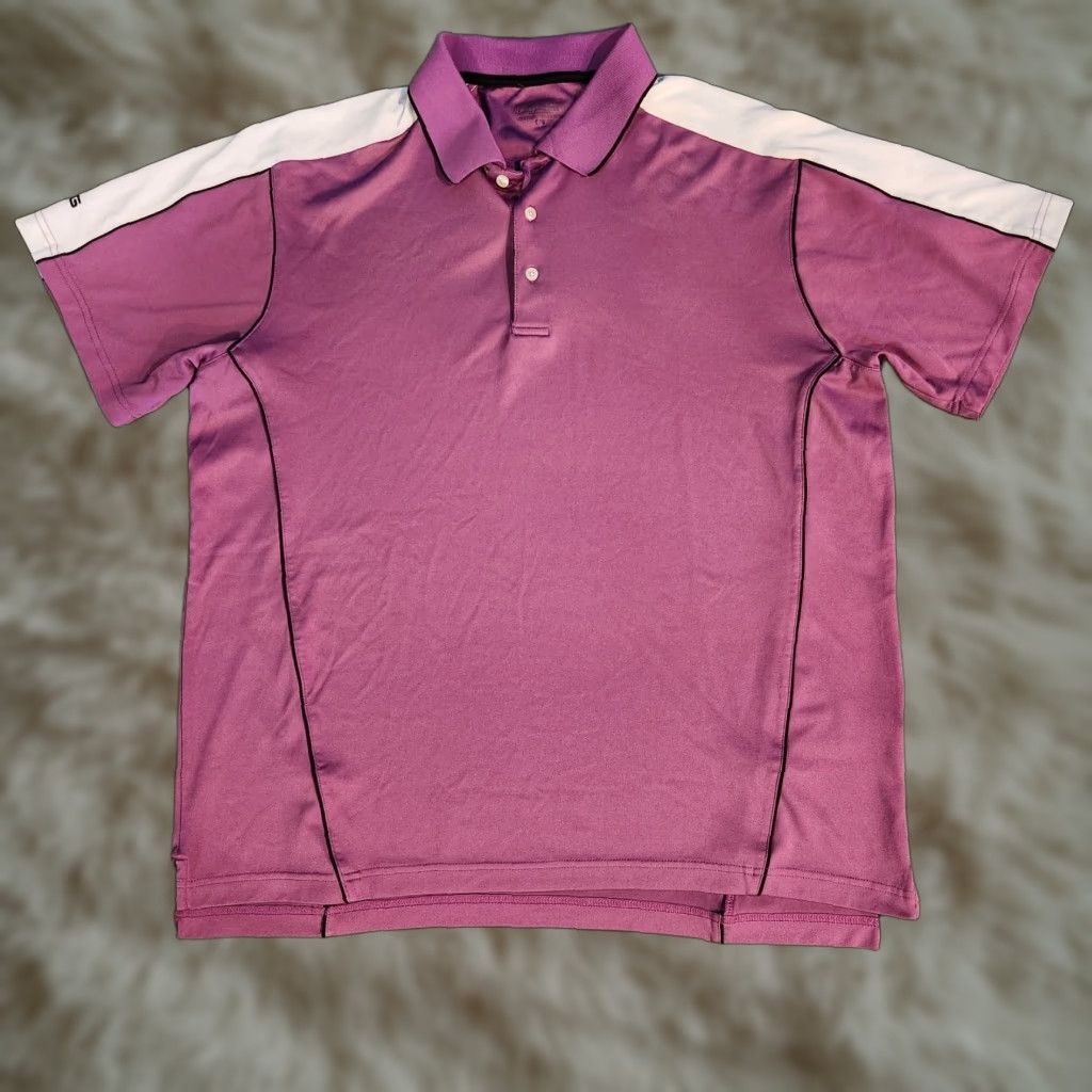 Vintage PING Golf Polo Shirt Men L Purple Pink Performance Short Sleeve Shirt Polo, Striped, Logo, Classic, Sports, Preppy Size US L / EU 52-54 / 3 - 1 Thumbnail