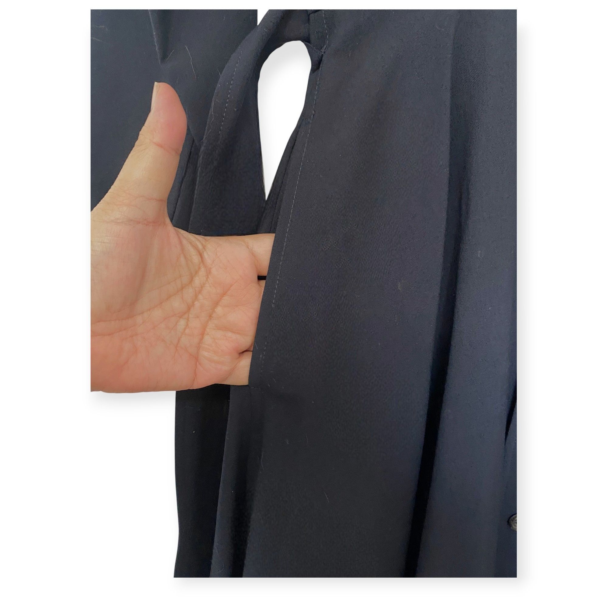 Comme des Garcons Comme des Garçons Tricot AD1991 Navy Wool Belted Midi Dress Size S / US 4 / IT 40 - 10 Thumbnail