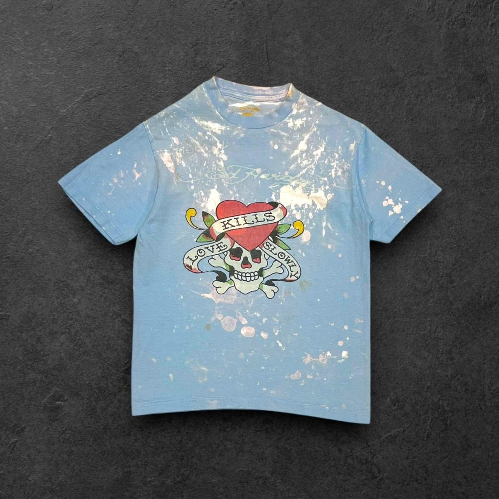Ed Hardy Ed Hardy by Christian Audigier Y2K Graphic Blue T-Shirt Size M / US 6-8 / IT 42-44 - 1 Thumbnail