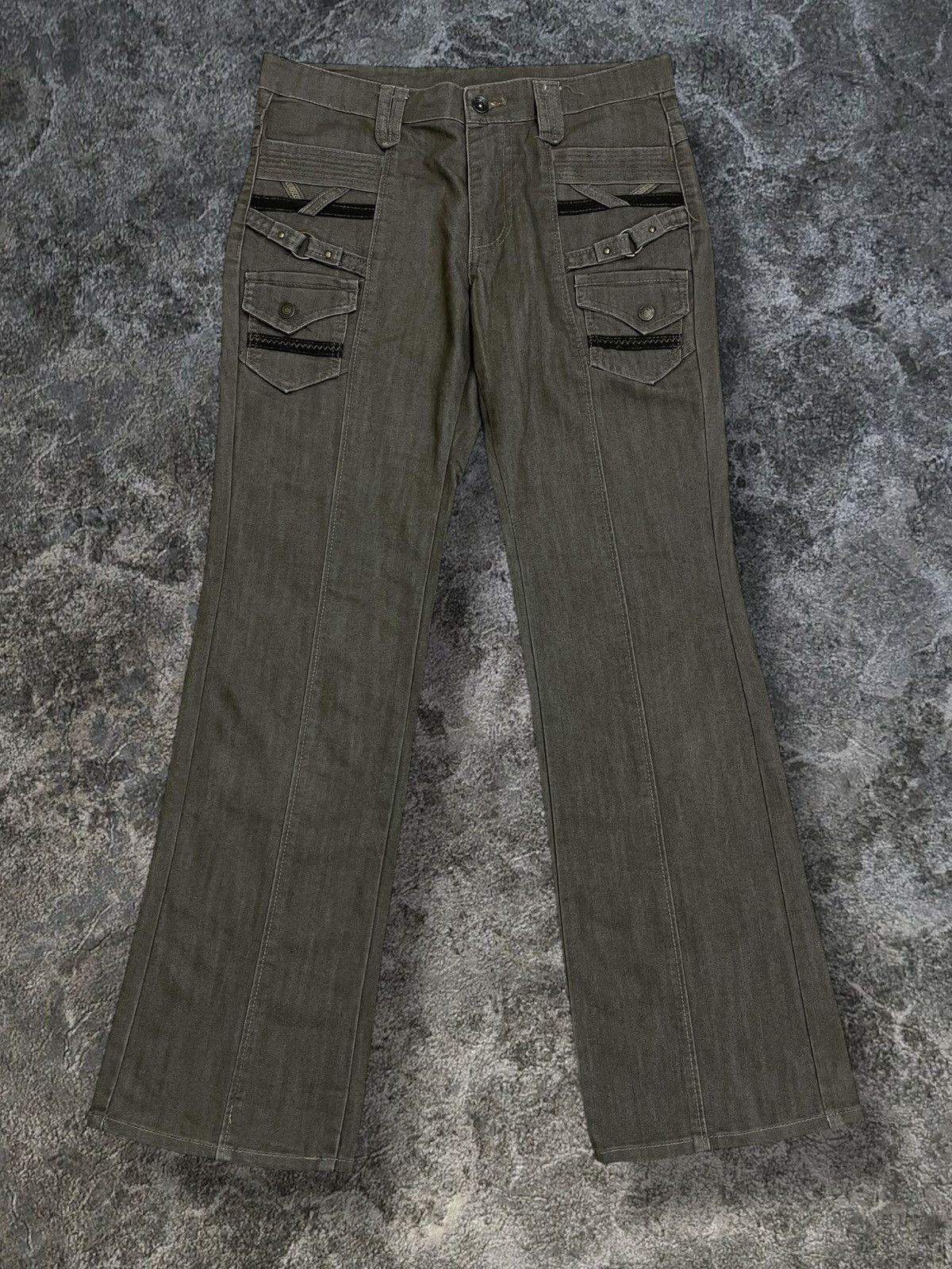Japanese Brand Vintage Japan Designer 90’s Fash Trash Flared Bush Pant Size US 30 / EU 46 - 1 Thumbnail