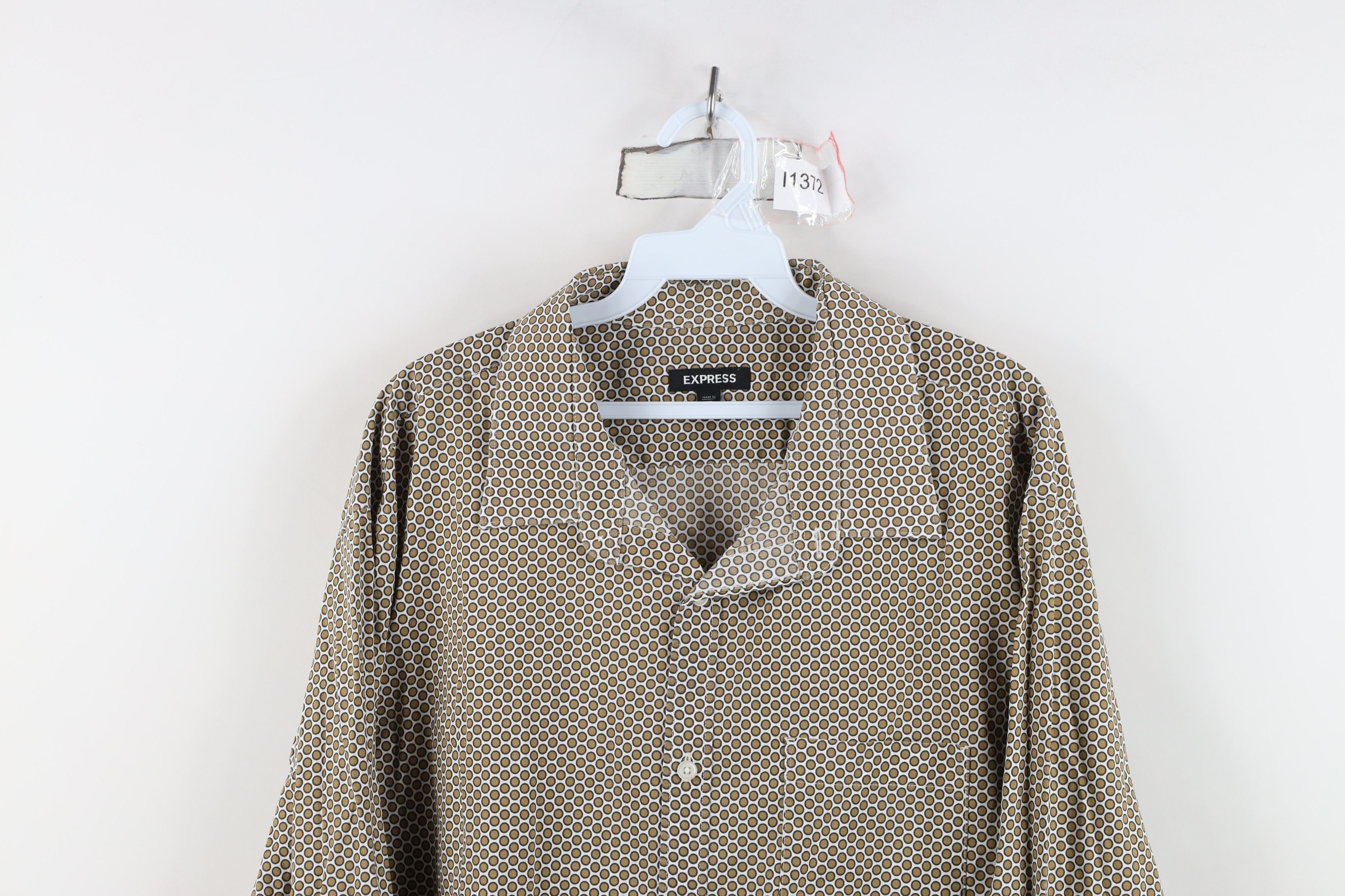 Express Express Stretch Polka Dot Collared Long Sleeve Button Shirt Size US XXL / EU 58 / 5 - 2 Thumbnail