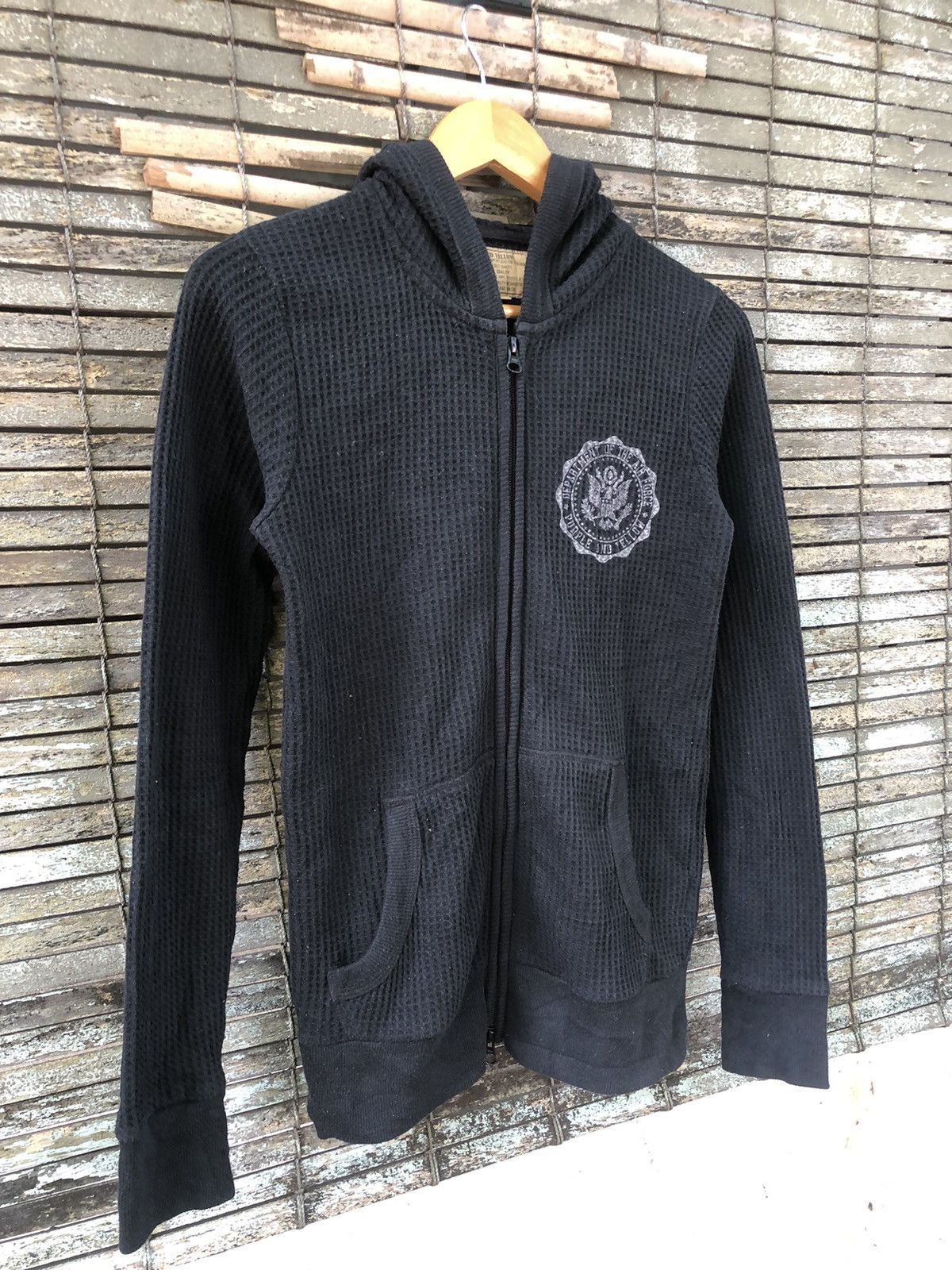 Japanese Brand × Vintage Vintage USAF Purple And Yellow Waffle Fullzipper Hoodies Size US S / EU 44-46 / 1 - 12 Thumbnail