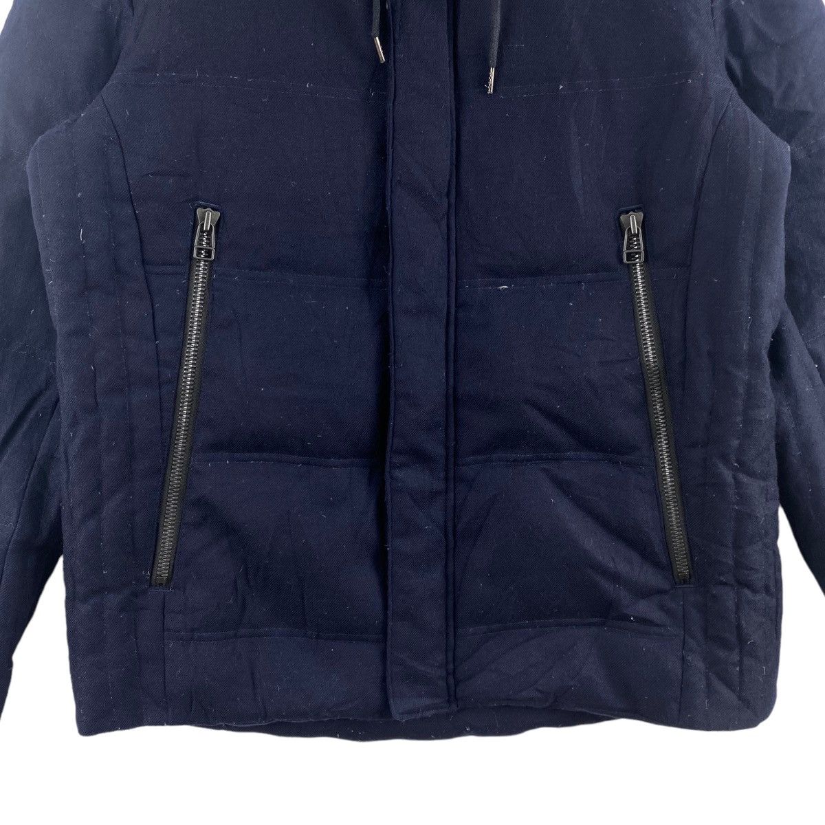 Issey Miyake TETE HOMME Issey Miyake Navy Puffer Hooded Bomber Jacket Size US L / EU 52-54 / 3 - 3 Thumbnail