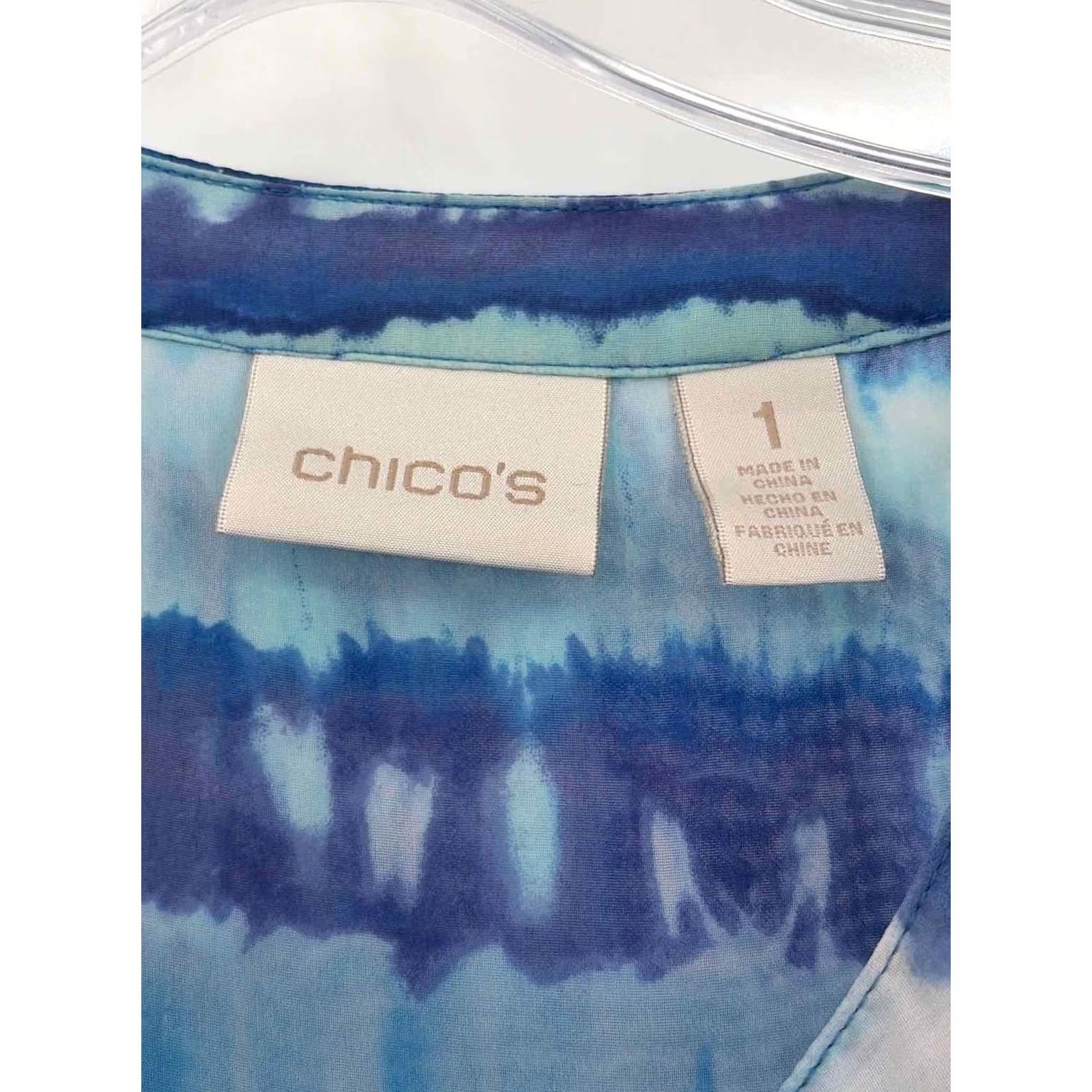Vintage Pre-Owned Chico's Blue Size 1/Small Tunic Blouse Size XS / US 0-2 / IT 36-38 - 3 Thumbnail
