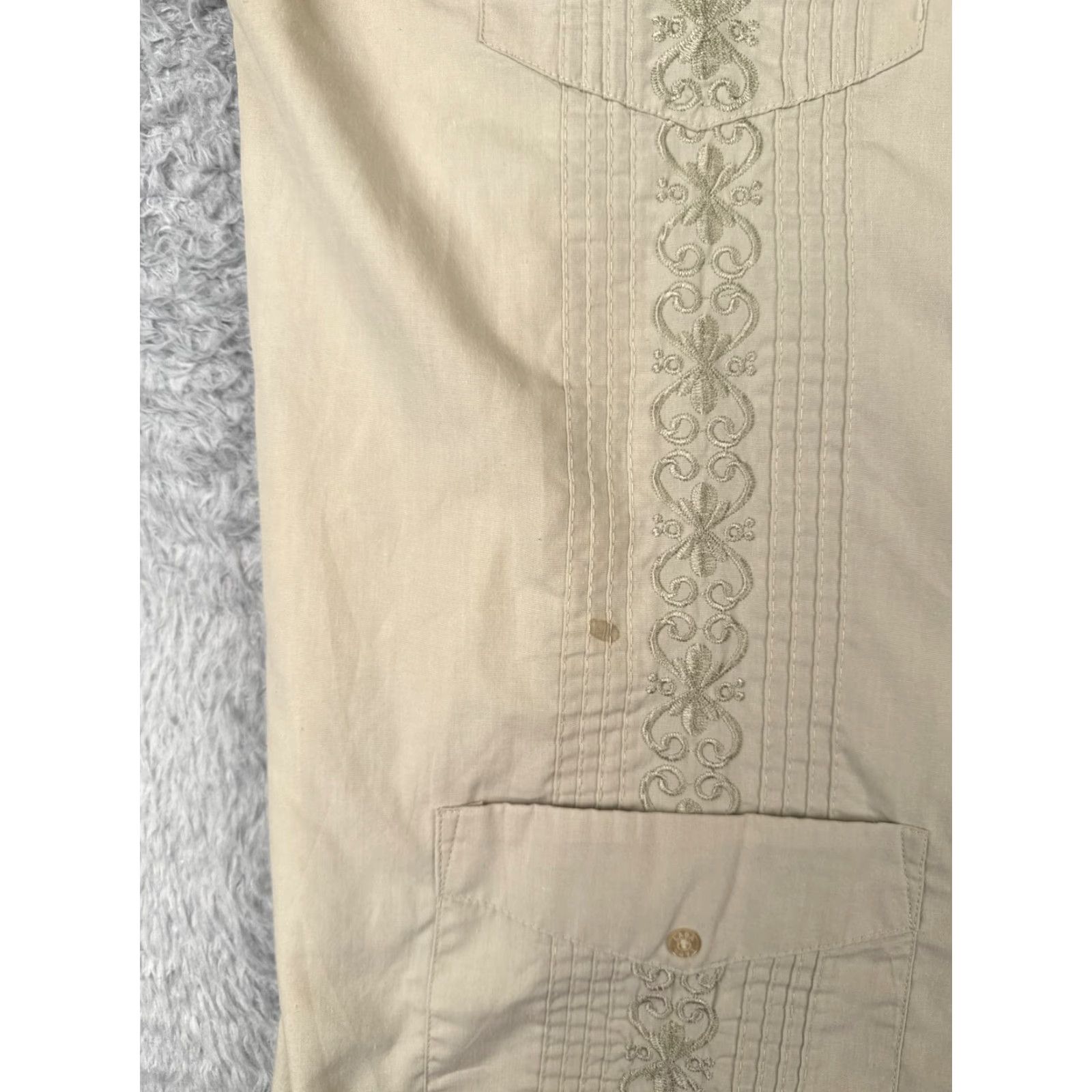 Vintage VINTAGE Lada Shirt Adult Large Beige Polyester Cotton Blend 4 Pocket Button-Up Men Beige L Shirt Casual Workwear Pockets - Mens Size US L / EU 52-54 / 3 - 7 Thumbnail