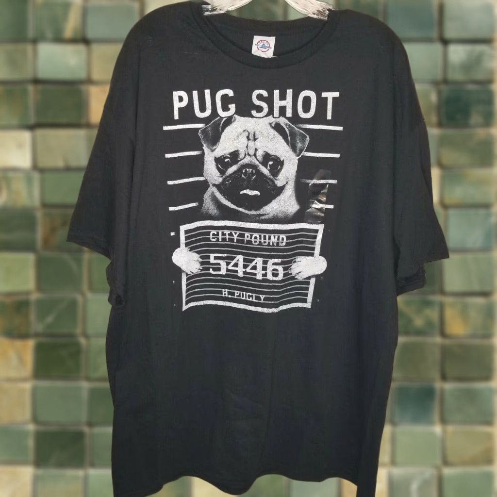 Delta VINTAGE Delta Men's Black T-Shirt 2XL Graphic Pug Shot Casual Men Size US XXL / EU 58 / 5 - 1 Thumbnail